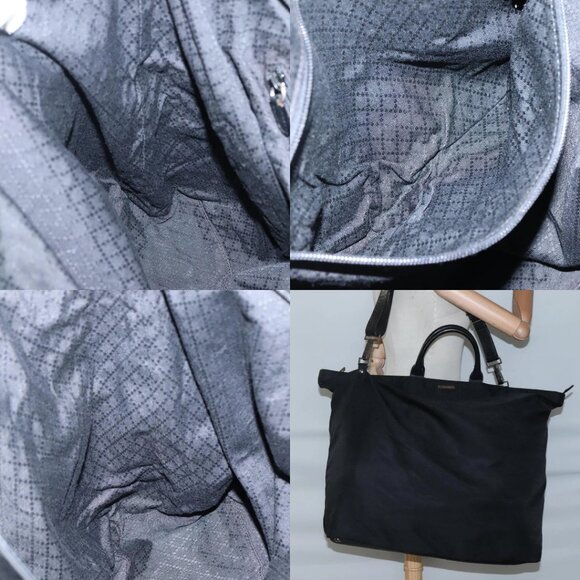 GUCCI Hand Bag Nylon 2way Outlet Black Silver Auth ar13706 - Picture 12 of 13